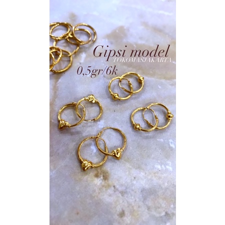 Anting Gipsi Variasi Pentol/Love Kadar 6K/30% ll 0,50