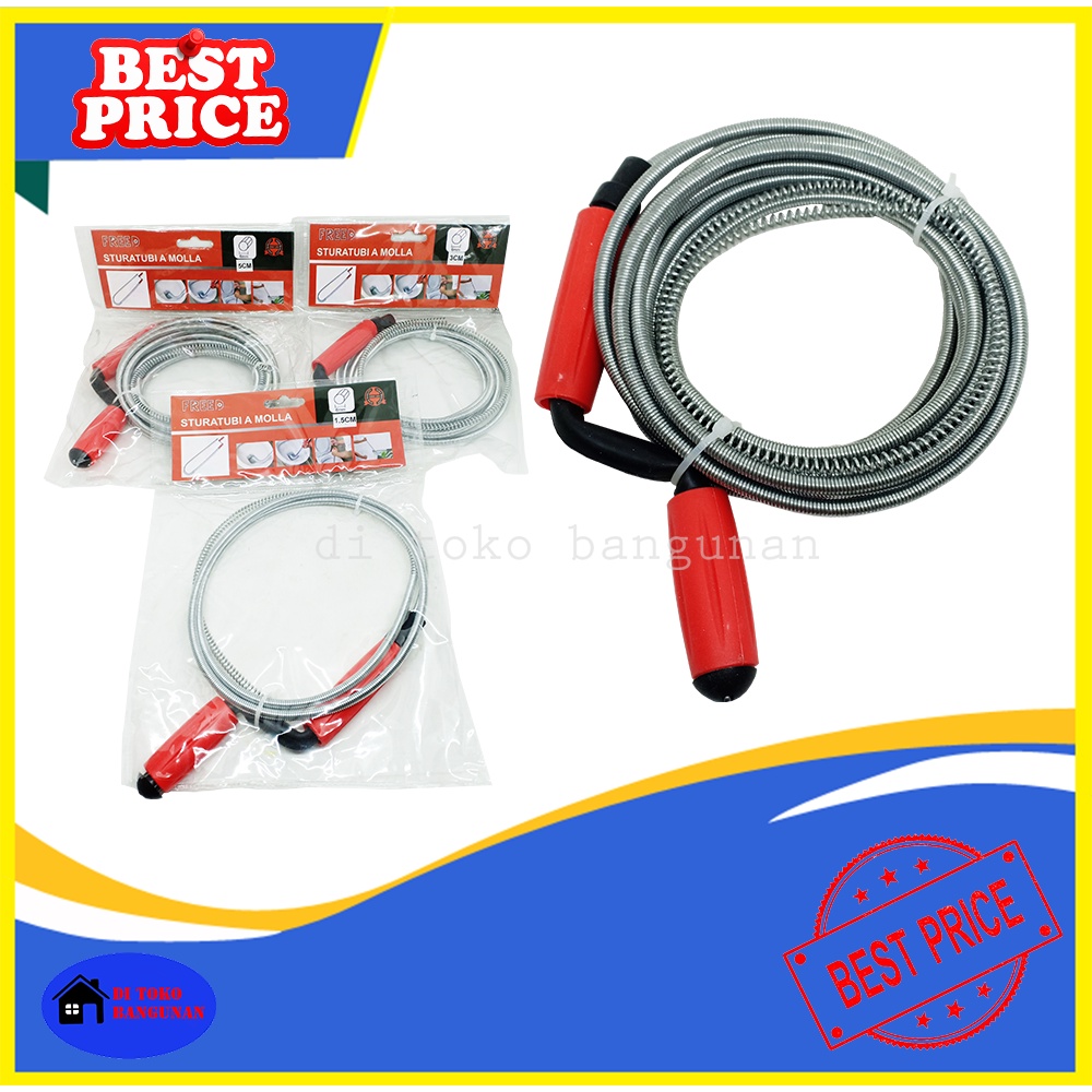 Pipe Cleaner Alat Sodok Pipa Wastafel Tersumbat Sodok Wc Mampet Ukuran 1.5M 3M 5M Freed