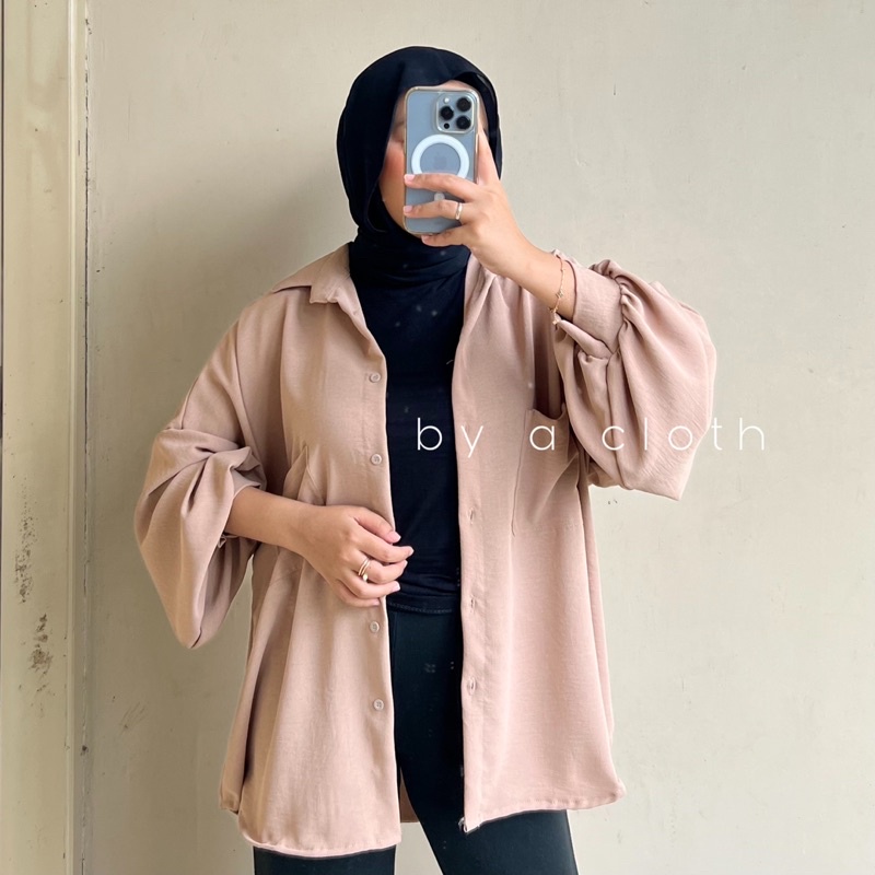 Kemeja Crinkle Oversize Kemeja Airflow Kemeja Jumbo - 004