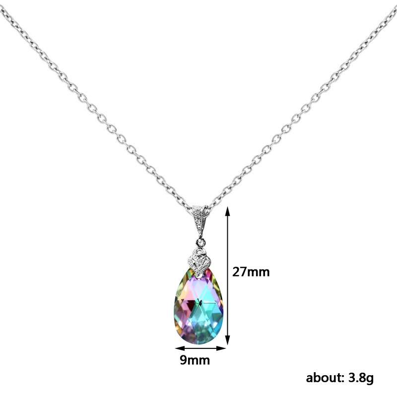 Fancyqube Kalung Cubic Zirconia Bling Warna-Warni Untuk Wanita