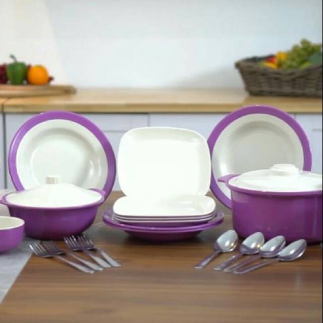 ERIKA DINING SET 30/GOLDEN MELAMIN/GOLDEN MELAMIN SET/SET ALAT MAKAN MELAMIN/PIRING/MANGKOK/GELAS