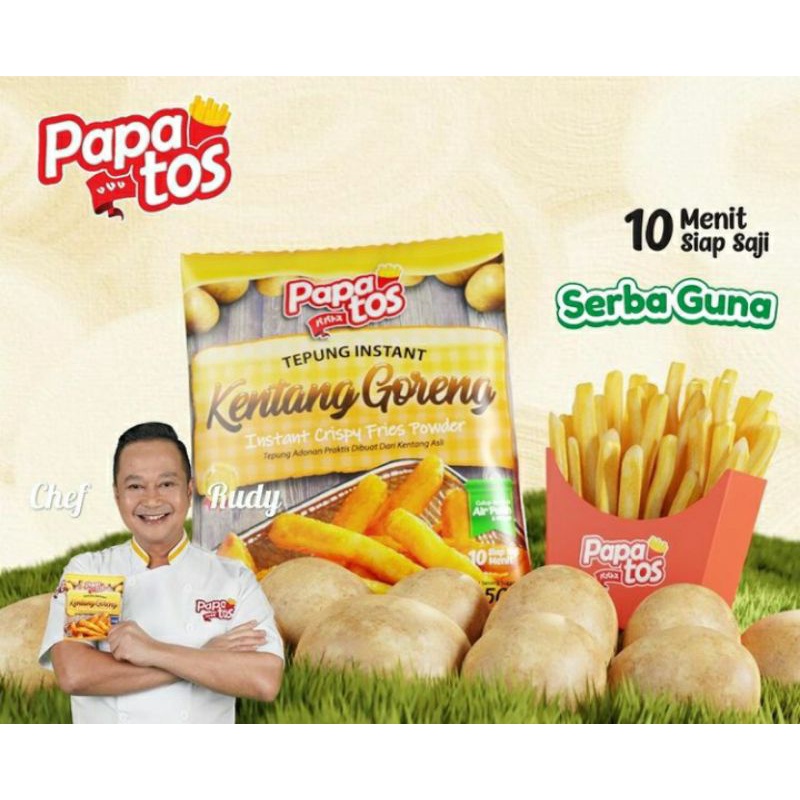 

PAPATOS TEPUNG KENTANG PAPATOS Tepung Instant Kentang Goreng 50gr Papatos ( Instant Crispy fries powder )