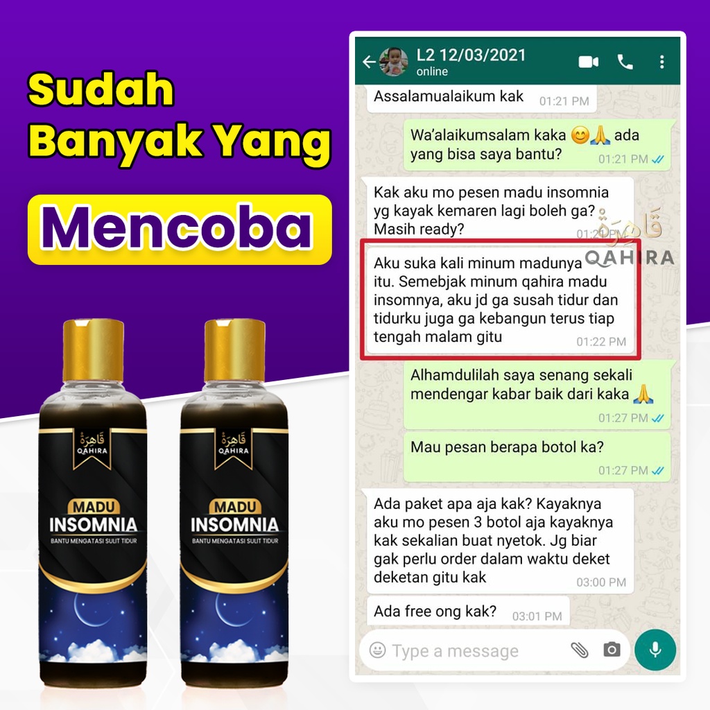 Madu Insomnia Qahira Madu Susah Tidur Obat Susah Tidur Obat Tidur Tenang Original Herbal