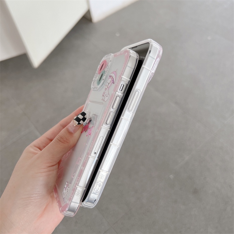 Casing Soft Case TPU Motif Strawberry Mary Cat Untuk IPhone 14 13 11 Pro Max 8 7 Plus X XS XR