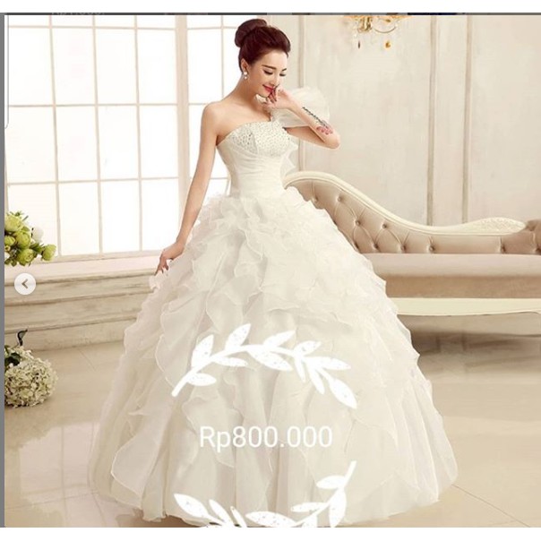 Sale gaun pluffy soft organza wedding dress