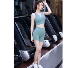 GO!BR786 One Set Sport Bra &amp; Short Pants Seamless Yoga Gym Fitness Running Clothes Set Olahraga Wanita