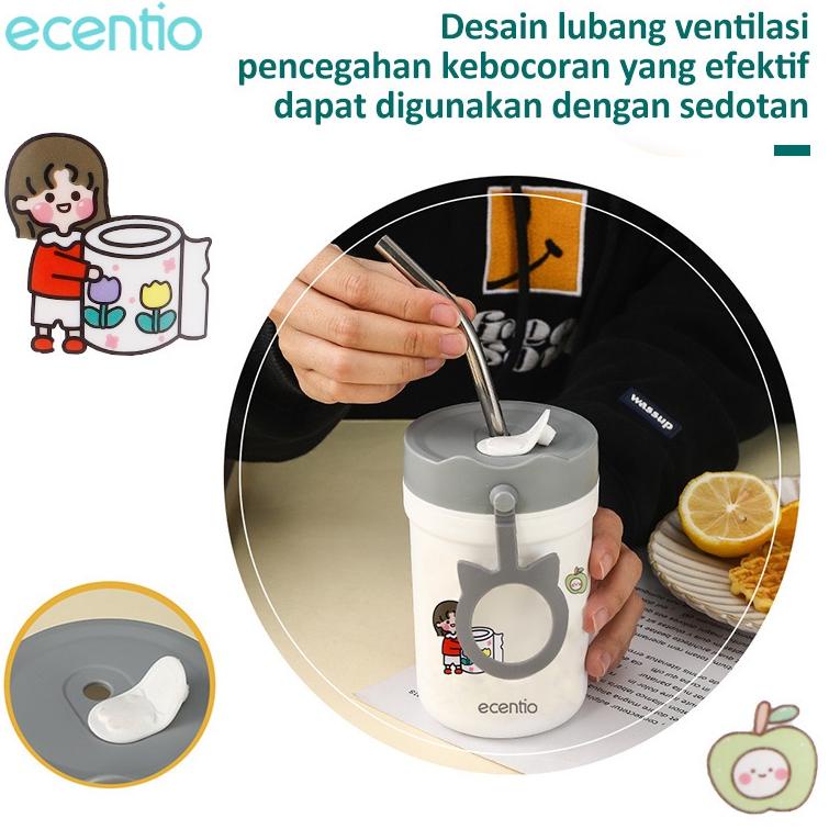 X5M0 ecentio Kotak Makan set 3 Susun  lunch box tas 2400ml /besar putih tempat makan lunch box bento