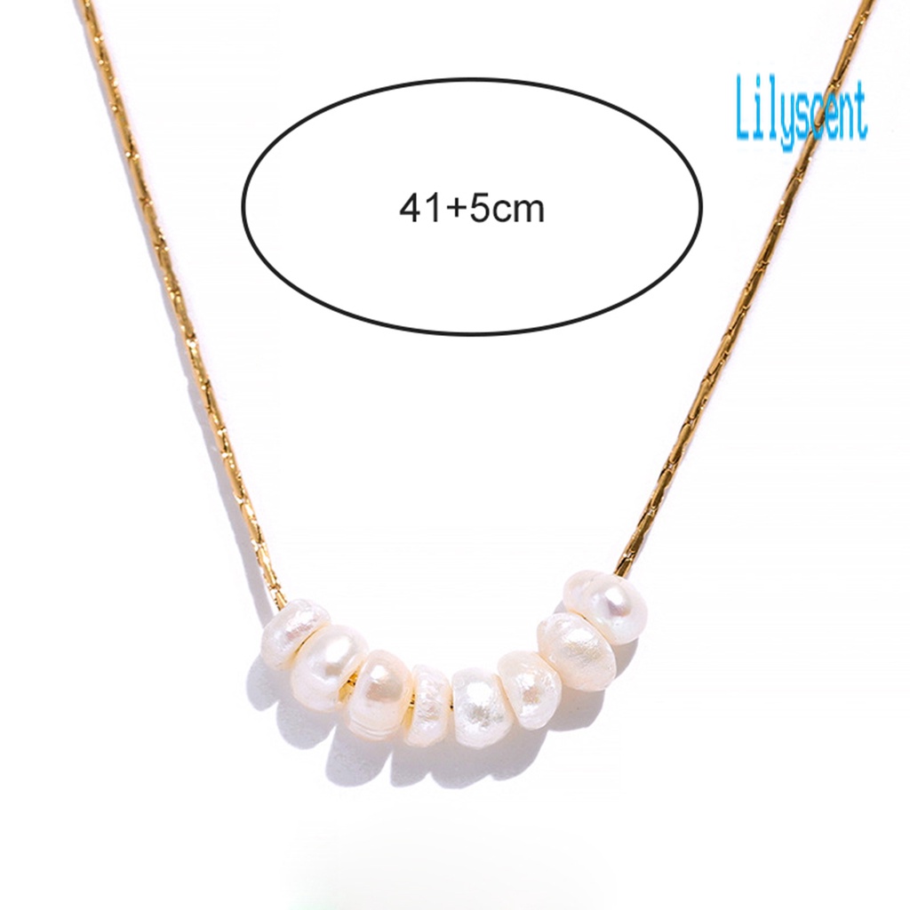 Kalung Rantai Liontin Mutiara Imitasi Adjustable Untuk Wanita