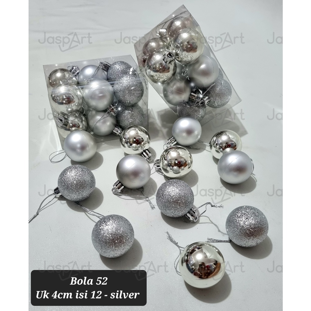 [1 SET] Hiasan Aksesoris Bola Natal Ornamen Gantungan Pohon 3 4 5 6 8 CM Hias Gantung Dekorasi XmaS