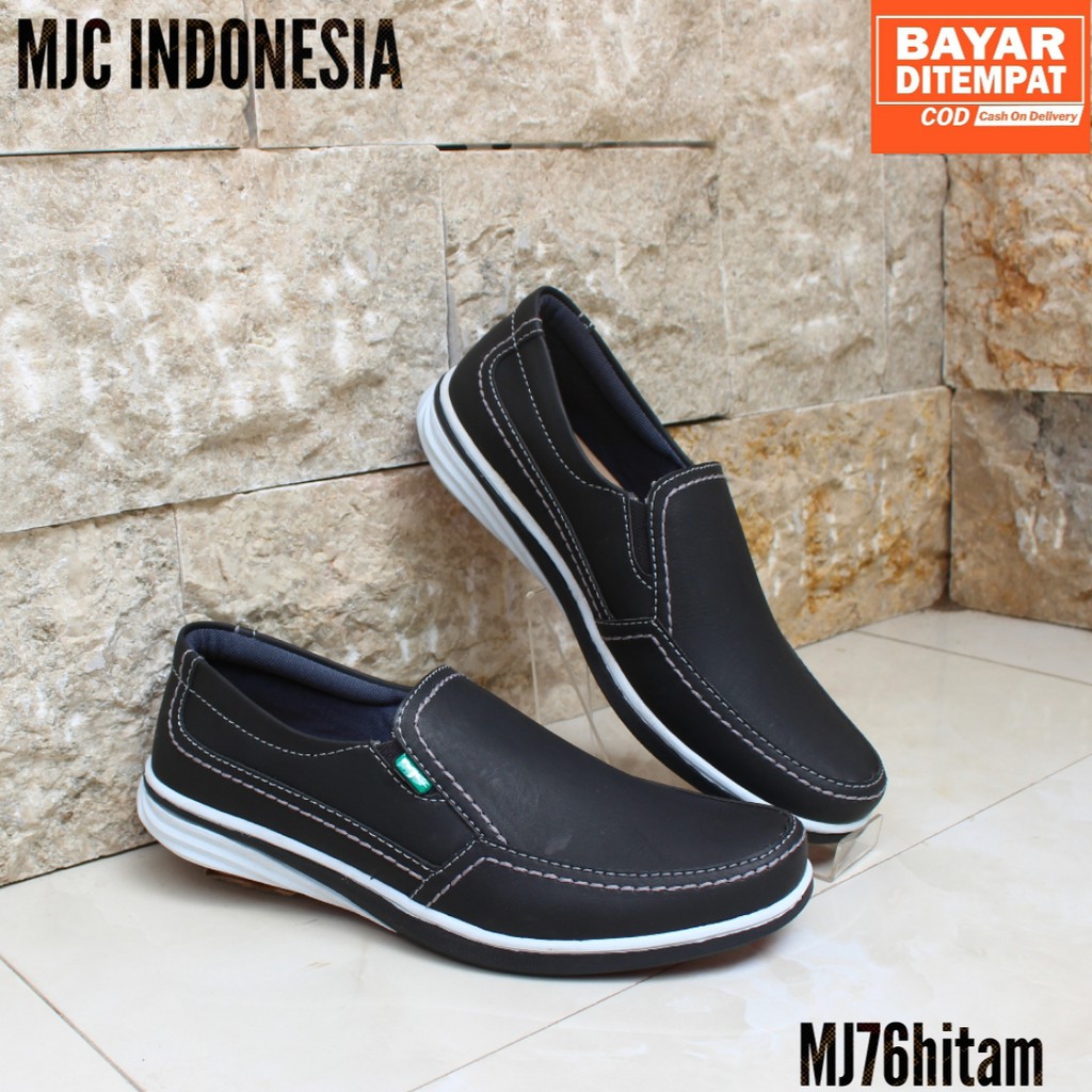 SEPATU PRIA CASUAL SLIP ON MJ76h / FREE MASKER KAIN ( NON MEDIS)