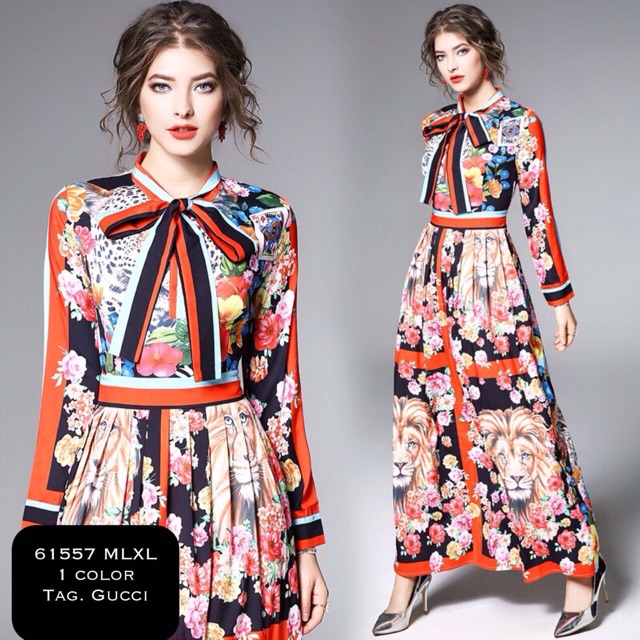 61557 MAXIDRESS guccii lion/maxi dress/gamis/maxi dress muslim/maxi dress jumbo/dress gamis/gamis