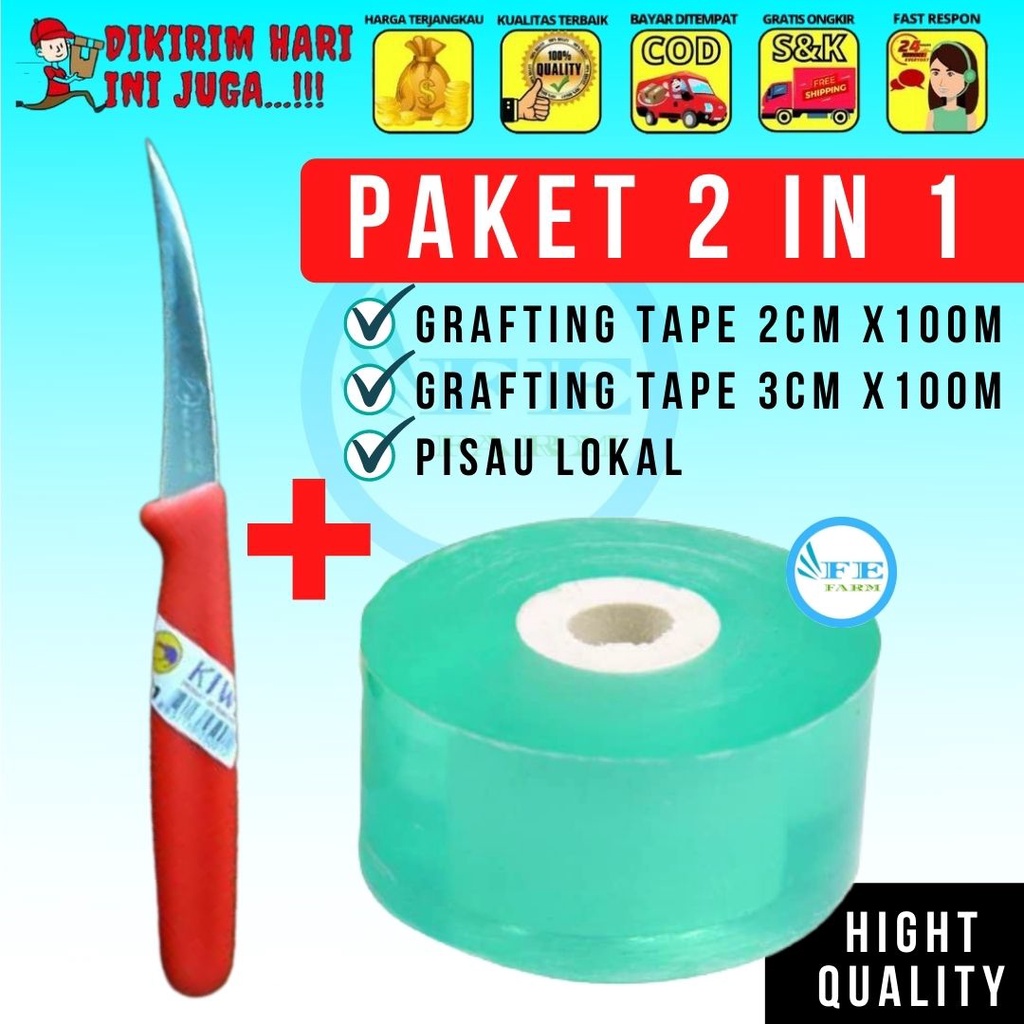 Pisau Okulasi Cangkok Sambung Pucuk + Grafting Tape 2CM 3CM FEFARM