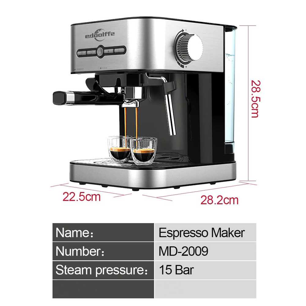 IDN TOOLS - Edoolffe Mesin Kopi Semi Automatic Italian Coffee 15 Bar - MD-2009