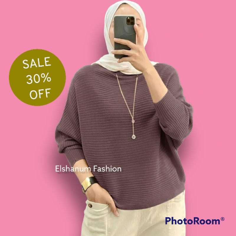 BAJU SWEATER RAJUT BATWING WANITA KOREA LASPERAL RAJUT