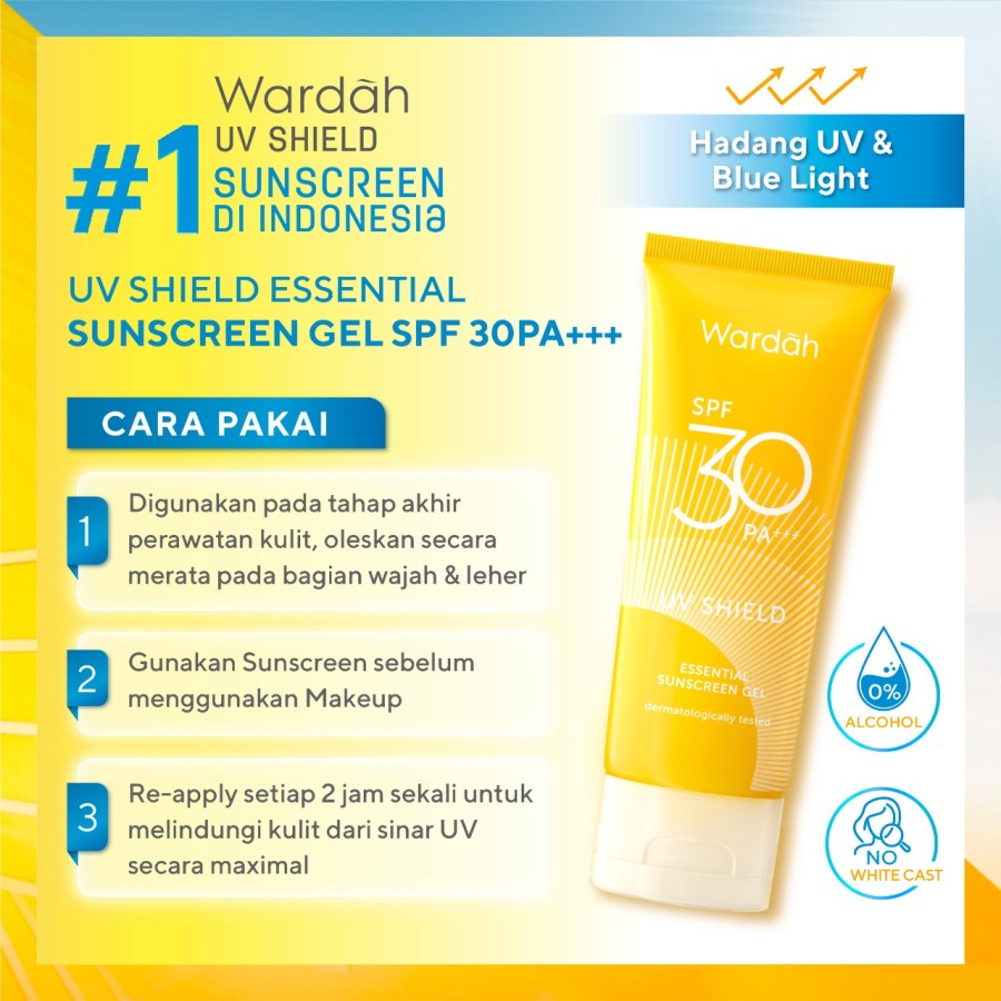 ( BEST SELLER ) WARDAH UV SHILED SUNSCREEN SPF 30 PA++ ORIGINAL BPOM