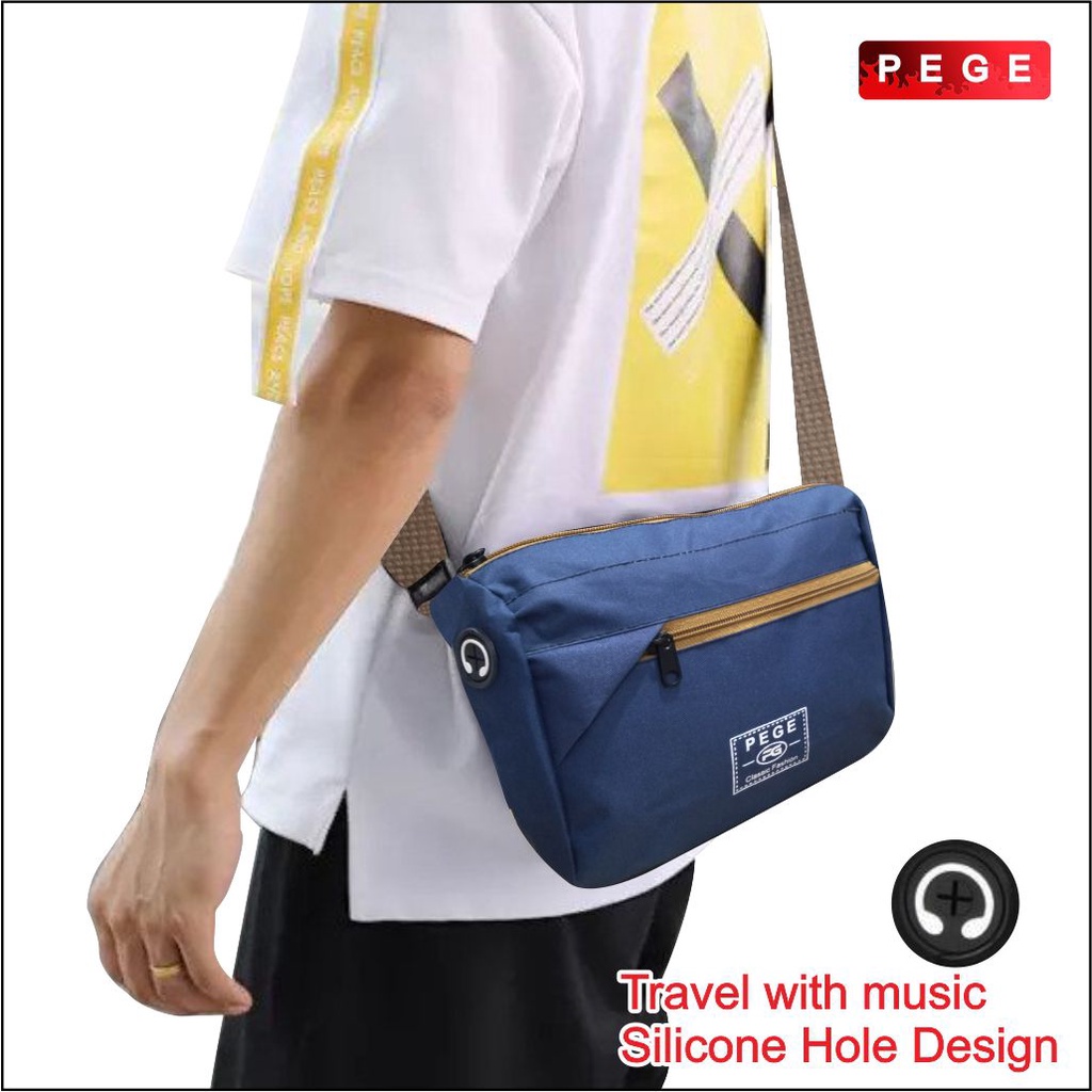 Tas Selempang Kasual PEGE  Slempang Bahu Pria Slingbag Untuk Sehari Hari - PG 8900