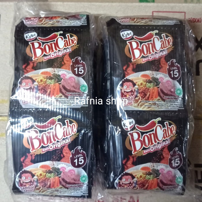 

sambal-aneka- kobe bon cabe level 15/sambal tabur sachet isi 20 -aneka-sambal.