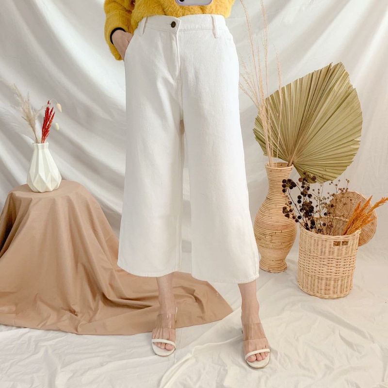 BASIC KULOT JEANS | CELANA PANJANG JEANS HITAM PUTIH