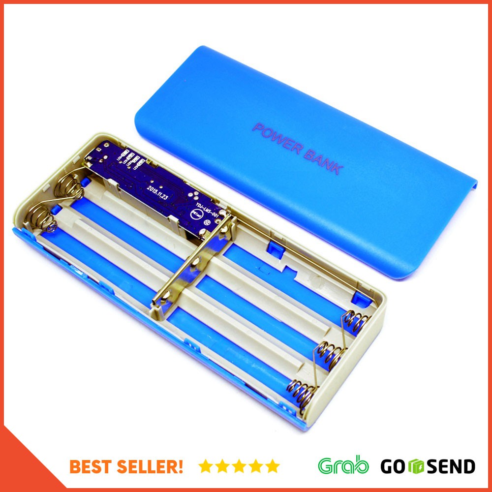 Case Power Bank untuk 5 PCS 18650 - Blue