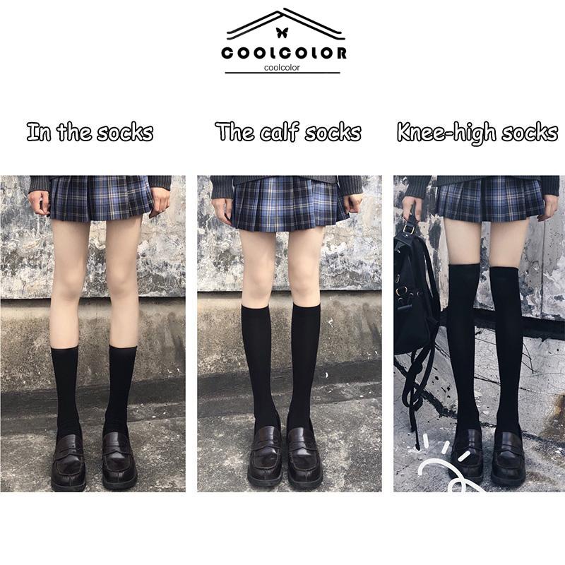 COD Kaus Kaki Beludru JK Wanita Medium High Bernapas di Atas Lutut Stoking- cl