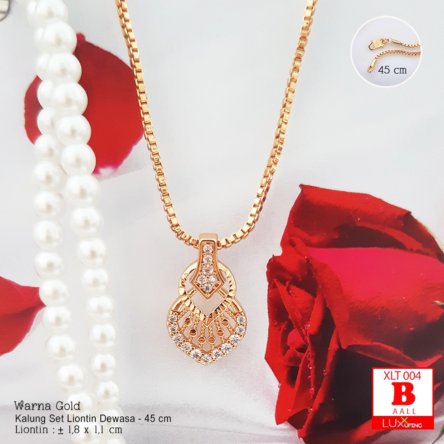 XLT 004 Kalung Dewasa Set Liontin Perhiasan Lapis Emas Murah Aksesoris Wanita Necklace Gold Kalung Xuping Yaxiya Luxx