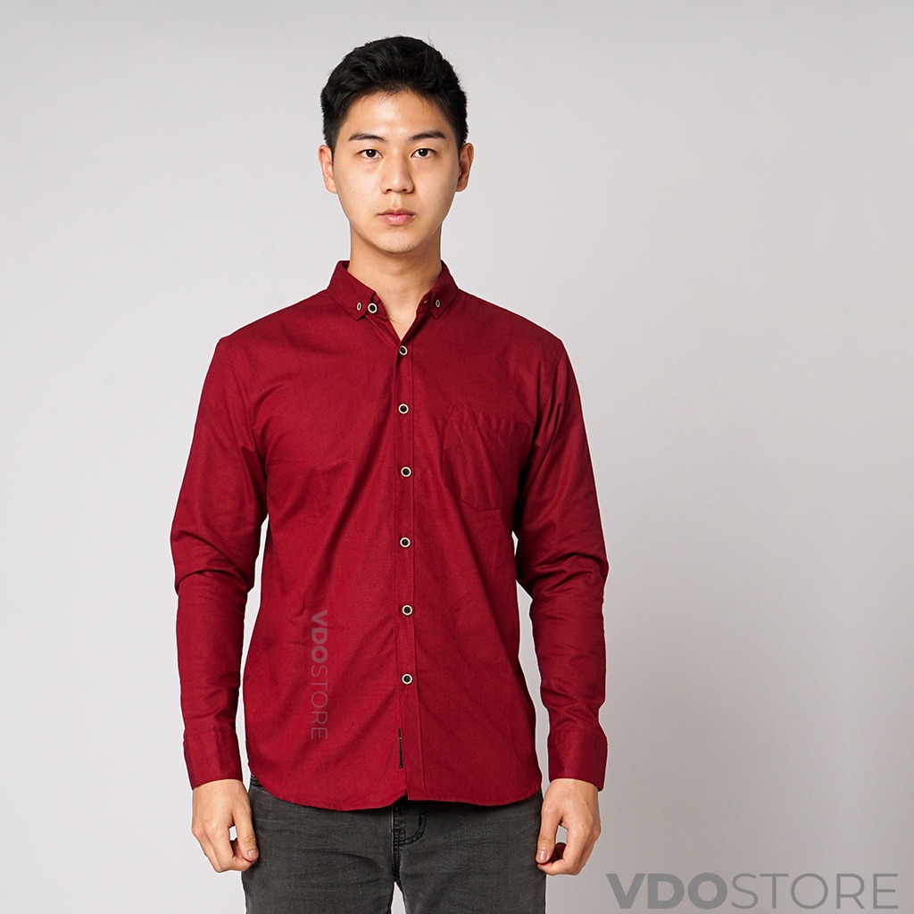 KEMEJA PRIA MAROON BASIC LENGAN PANJANG BAJU DEWASA POLOS PREMIUM KEMEJA MERAH KERJA TEBAL M L XL MEN SHIRT KEMEJA KANTOR FORMAL SANTAI CASUAL SEMI KASUAL VIRAL MURAH KATUN KUALITAS