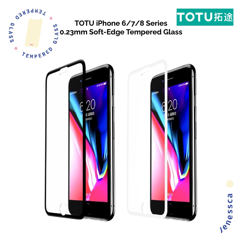 TOTU iPhone 6/6s/6+/6s+/7/8/7+/8+ Tempered Glass 3D Full Screen HD 0.23mm