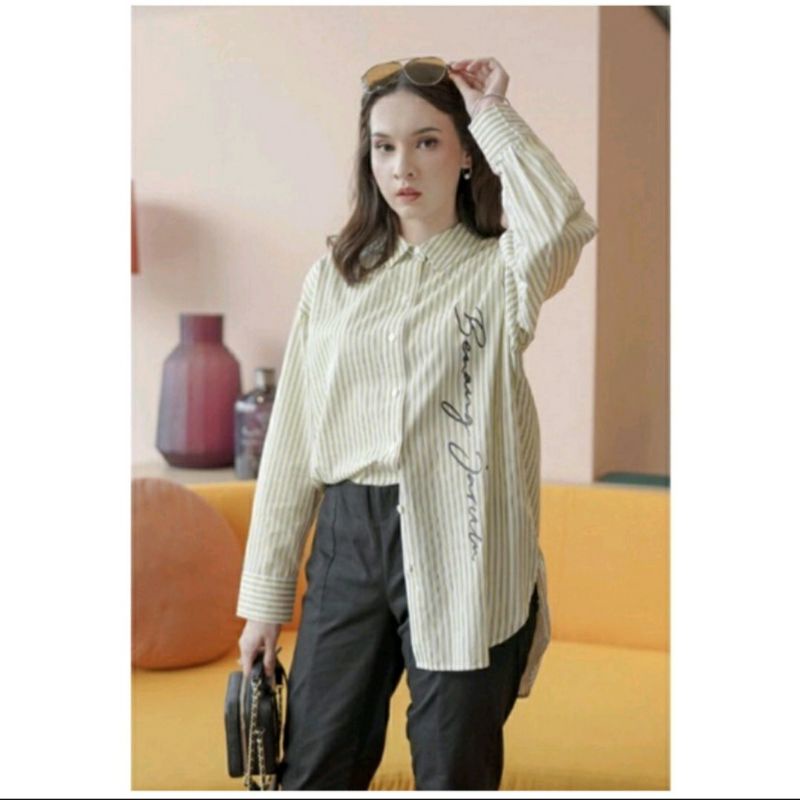 Benang jarum buttonscarves preloved kemeja blouse L