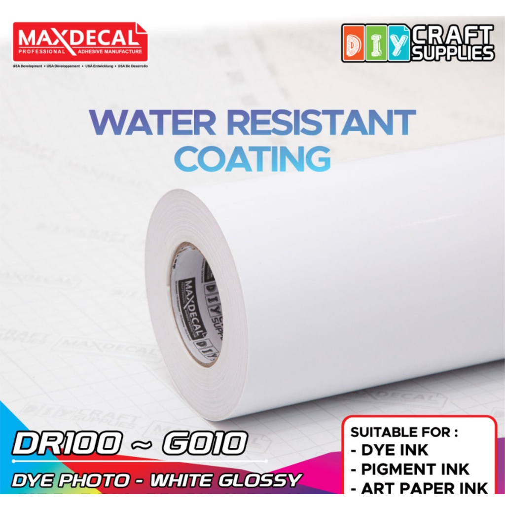 

Maxdecal DIY Craft Series - Sticker Photo Paper White Glossy DR100 - G010