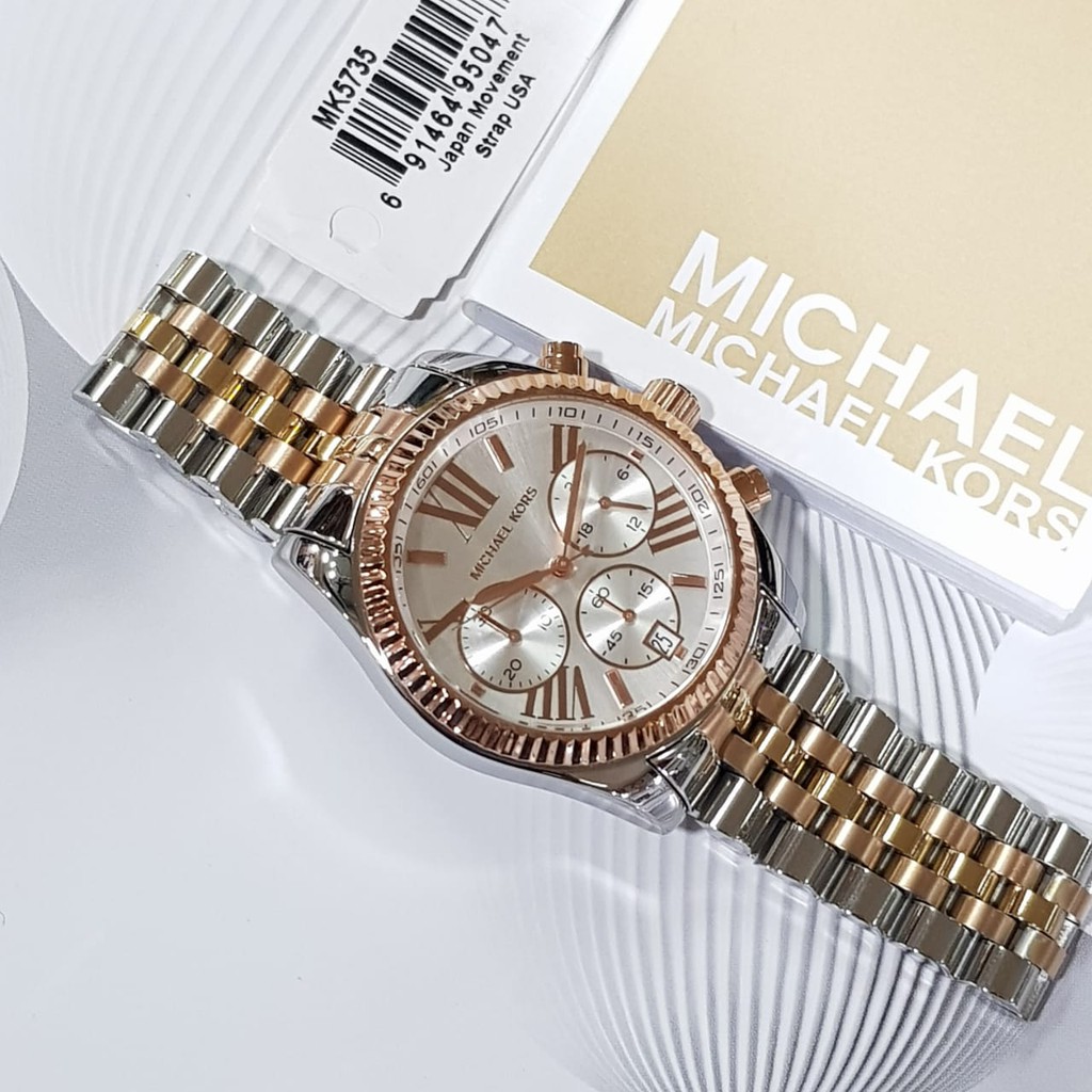 JAM TANGAN PRIA WANITA | RANTAI | KULIT | KARET | MURAH | MICHAEL KORS [MK5735] STRAP STAINLESS STEE