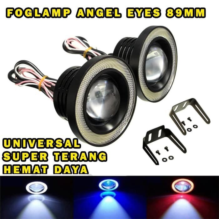 LAMPU LED KABUT FOGLAMP ANGEL EYE 89 MM BARANG TERBAIK