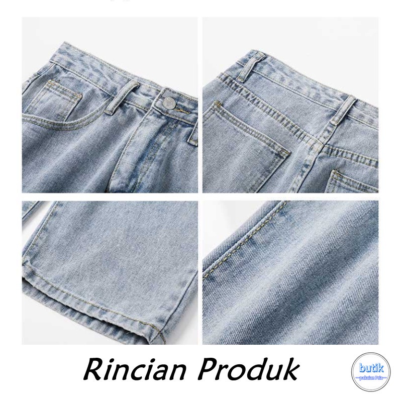 Celana jeans pria celana kulot pria Celana korean style pria straight pants celana gombrang pria jeans biru muda jeans oversize pria celana panjang