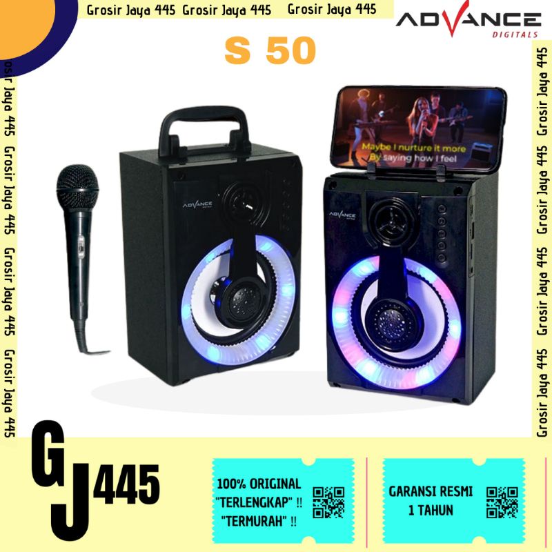 Speaker Advance S50 Bluetooth plus Mic S-50 BT karaoke portable