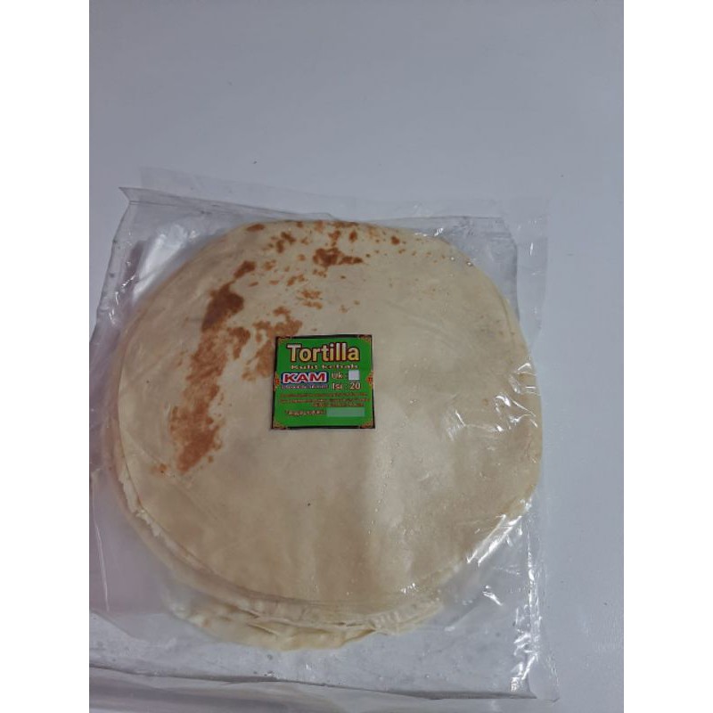 

tortilla kulit kebab tortila ukuran sedang 22cm isi 20pcs,,tidak dipotong pinggirnya..original kulit kebab