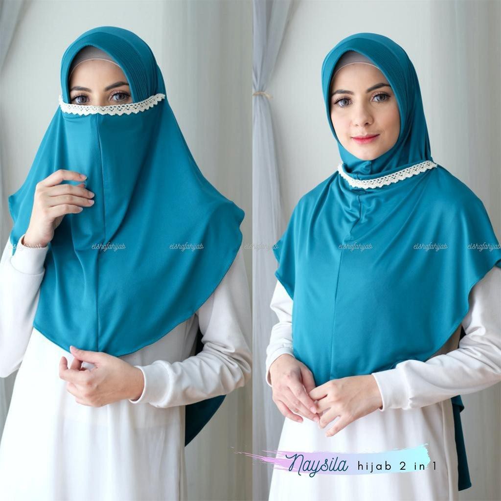 Jual JILBAB INSTAN NAYSILA / JILBAB INSTAN CADAR / JILBAB BAHAN JERSEY