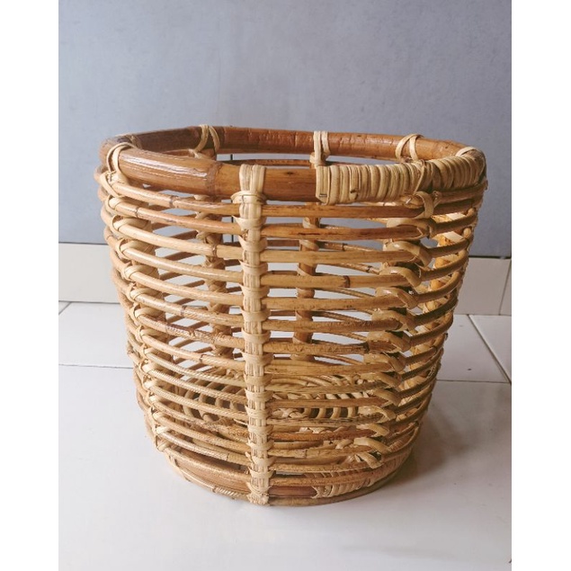 standing pot tempat pot rotan diameter 30cm