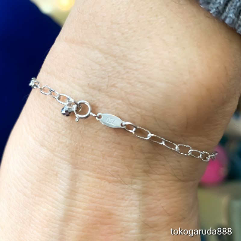 Rantai tangan gelang tali anak dan dewasa emas asli kadar 75% 750 22 17k nori korea rante putih whitegold holo