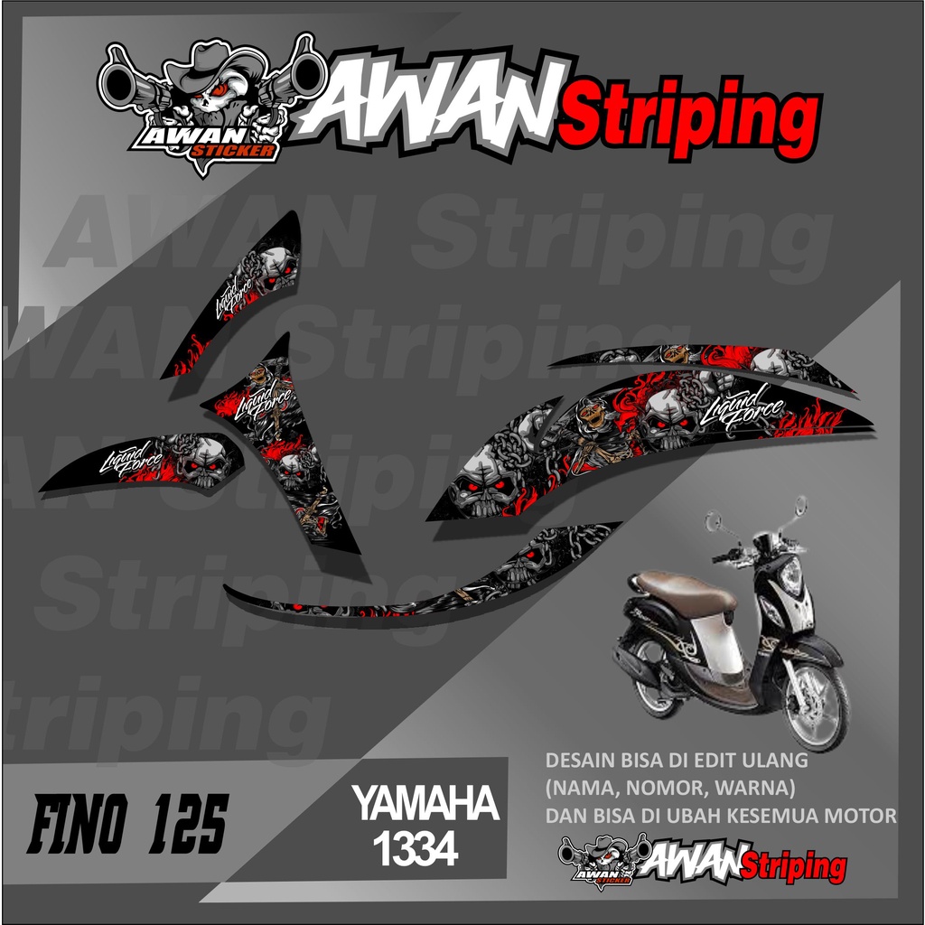 1334 sticker striping yamaha fino 125 variasi zombie electric sticker striping yamaha fino 125