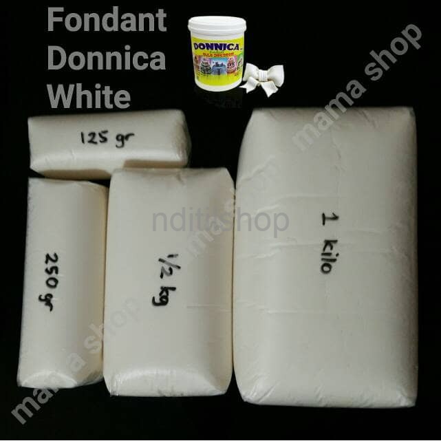 

Fondant Putih Merk Donnica 1 kilo Repack Gula Dekor Bahan Hiasan Kue