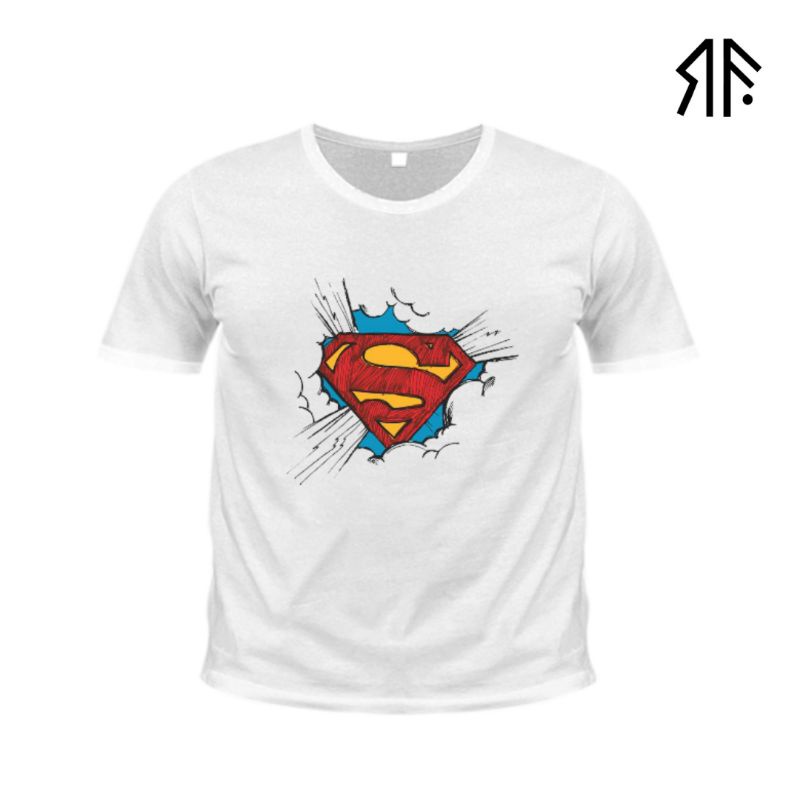 Kaos distro pria Superman logo - putih - original by phantom