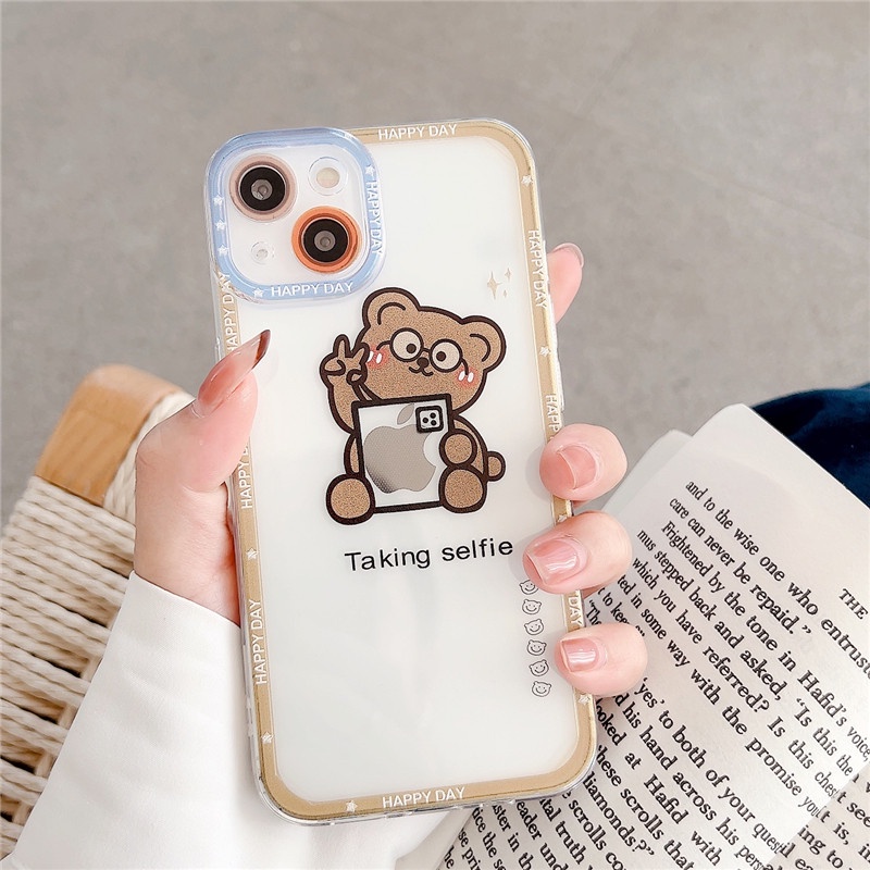 Soft Case Tpu Motif Kartun Beruang Untuk Iphone 11 7 8 Plus 13 Pro Max X Xr Xs Max Se 12 11 Pro Max 12