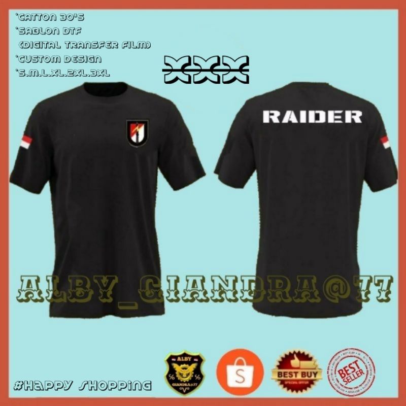 Kaos baju RAIDER TNI