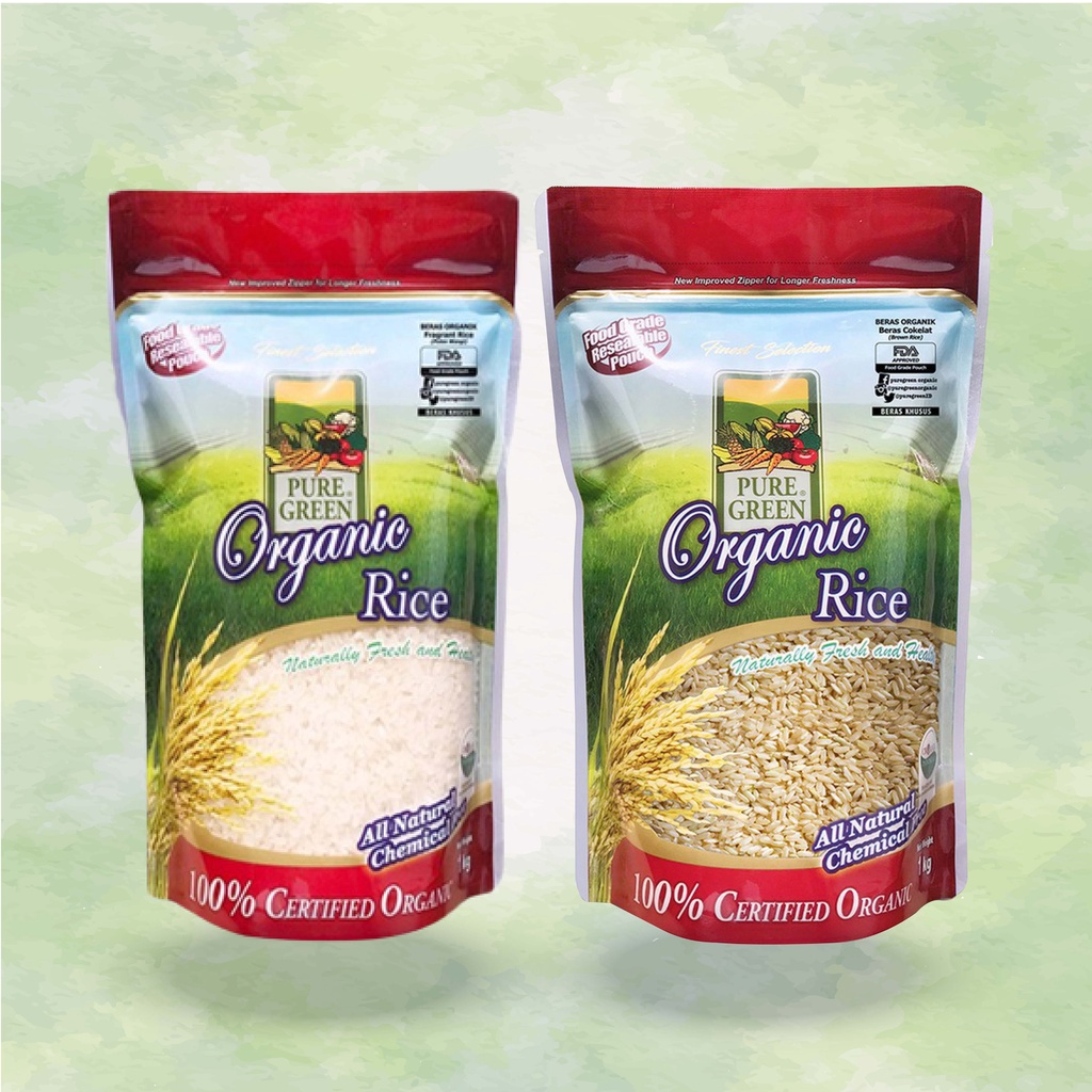 

1 Puregreen Building Beras Organik Brown & 1 Puregreen Beras Organik Fragrant/ P Wangi - 1kg