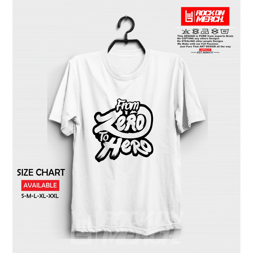 Kaos Baju Distro Motivasi From Zero To Hero Kaos Kata Kata Keren