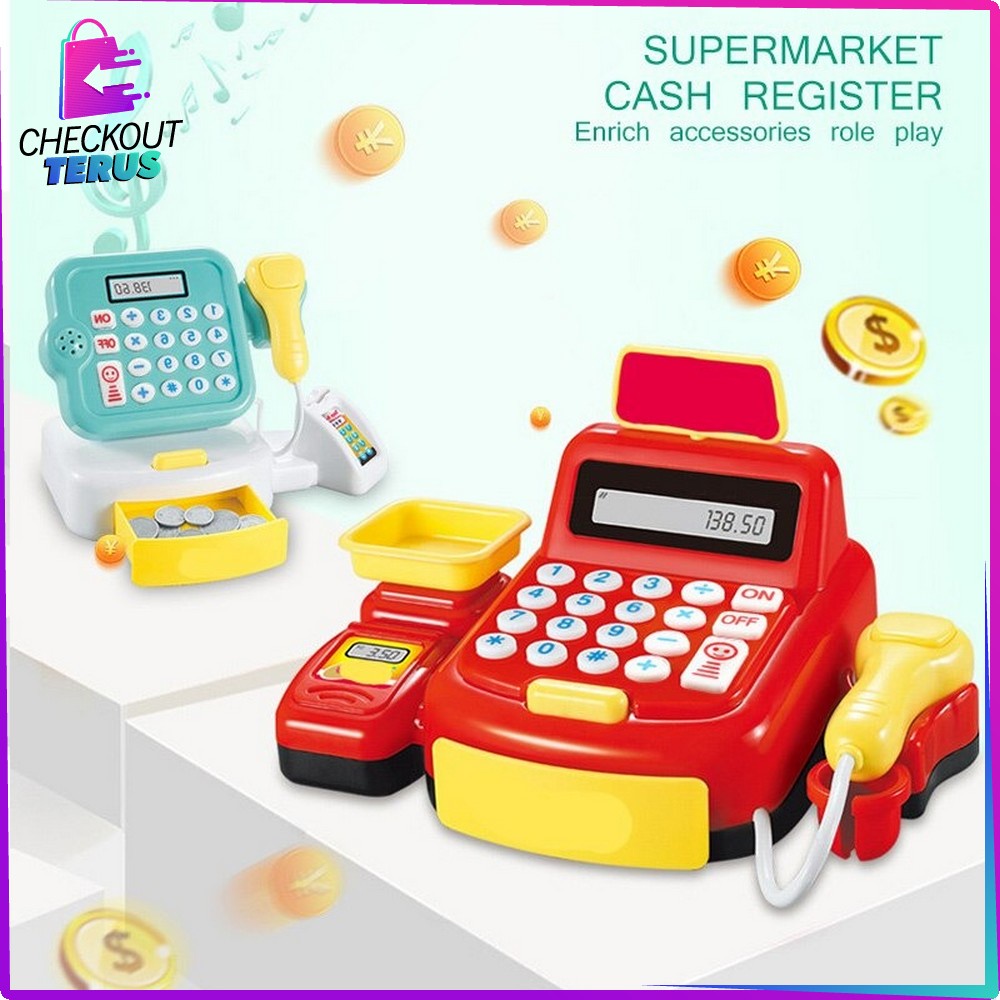 CT M72 Mainan Anak Cash Register Supermarket Mainan Mesin Kasir Kasiran Mini Digital Bisa Untuk Kado Anak 884