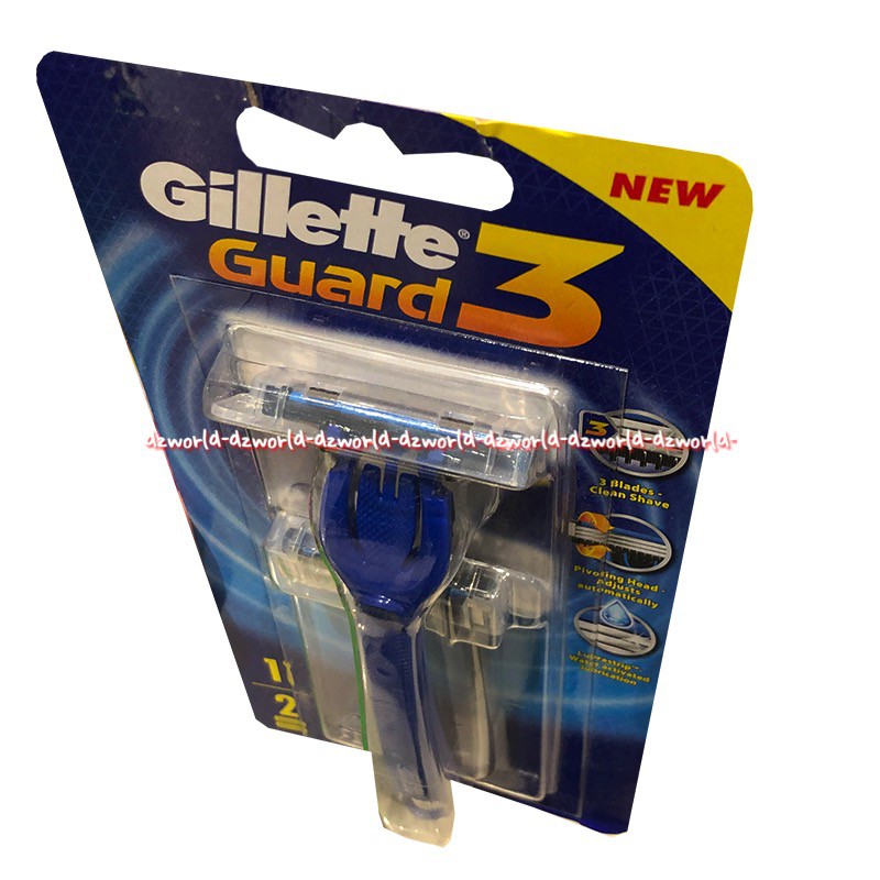 Gillette Guard 3 3Blades Pisau Cukur Gilete Pria Biru Gillete Murah Biru PISau Cukur Pria