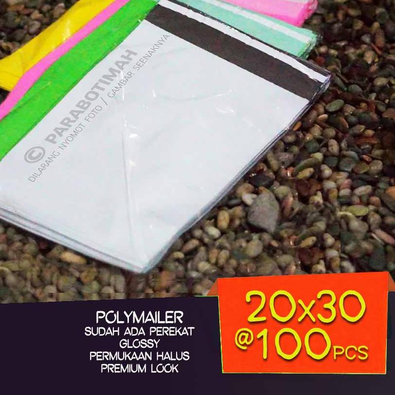 

➢ Plastik polymailer plastik packing 20x30 isi 100 lbr double layer Bandung premium look ۝