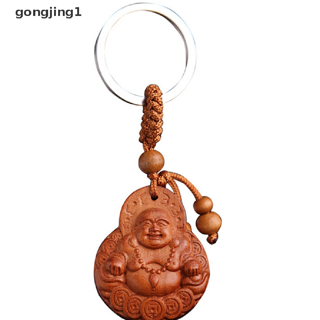 Ggg Gantungan Kunci Mobil / Tas Desain Ukiran Buddha Bahan Kayu