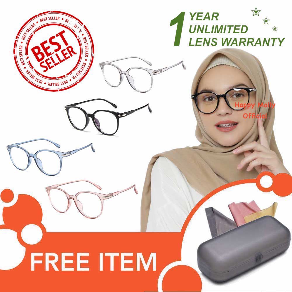 Kacamata Anti Radiasi (Design Korea) Pria dan Wanita Hijab - HM449 ( Group ) FREE Box &amp; Lap