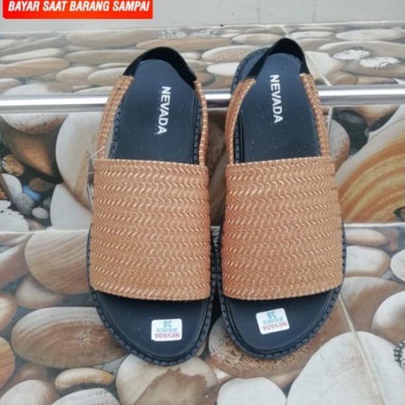 Sandal Slob Rajut Nevada|Sandal Sepatu Tali Wanita Rajut Import|Sandal Tali Wanita Kekinian Flat-3